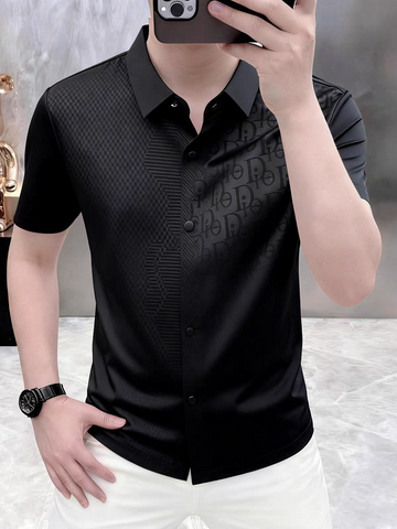 Obsidian Crest Jacquard Polo Shirt