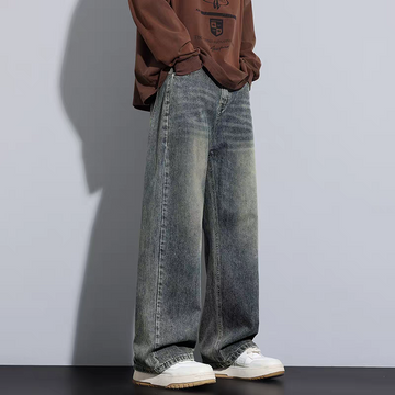 Shadow Wash Wide-Leg Denim Jea