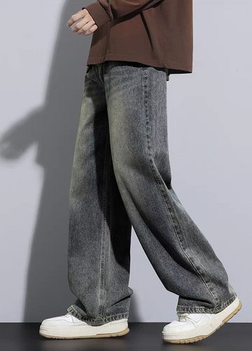 Shadow Wash Wide-Leg Denim Jeans