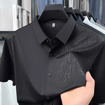 Obsidian Crest Jacquard Polo Shirt