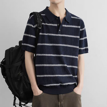 Midnight Drift Linen Strata Polo