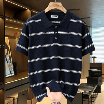 Midnight Drift Linen Strata Polo