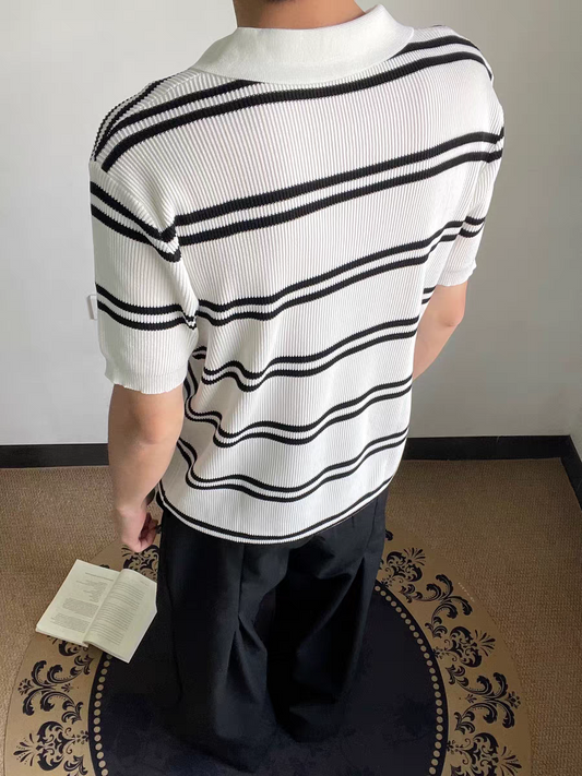 Ivory Rhythm Ribbed Zip Polo