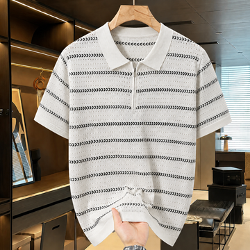 AeroWeave Chevron Stripe Zip Polo T-Shirt