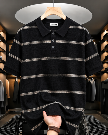 Obsidian Linen Strata Crest Polo